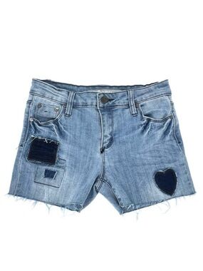 NEW Tractr Cuttoff Jean Shorts Girl’s Size 14 Mid Rise Distressed Patches New